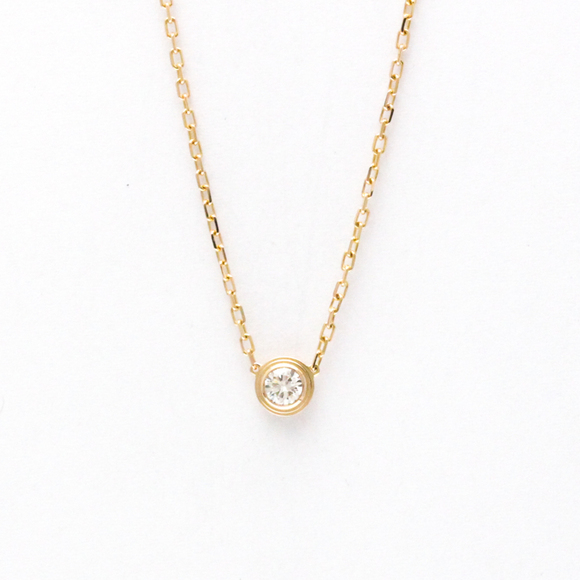 CARTIER Pink Gold Diamond Pendant Necklace 0.19 Carat - Picture 1 of 13